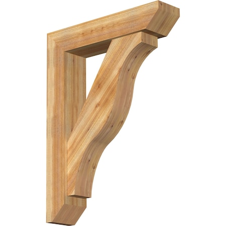 Funston Slat Rough Sawn Bracket W/ Offset Brace, Western Red Cedar, 8W X 36D X 48H